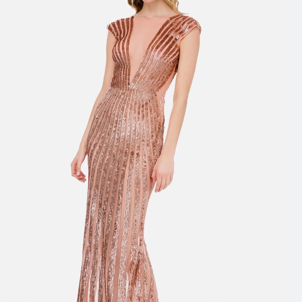 Elisabetta Franchi
Sequin-embellished sheer-panelling gown